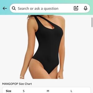 Black One shoulder  bodysuit